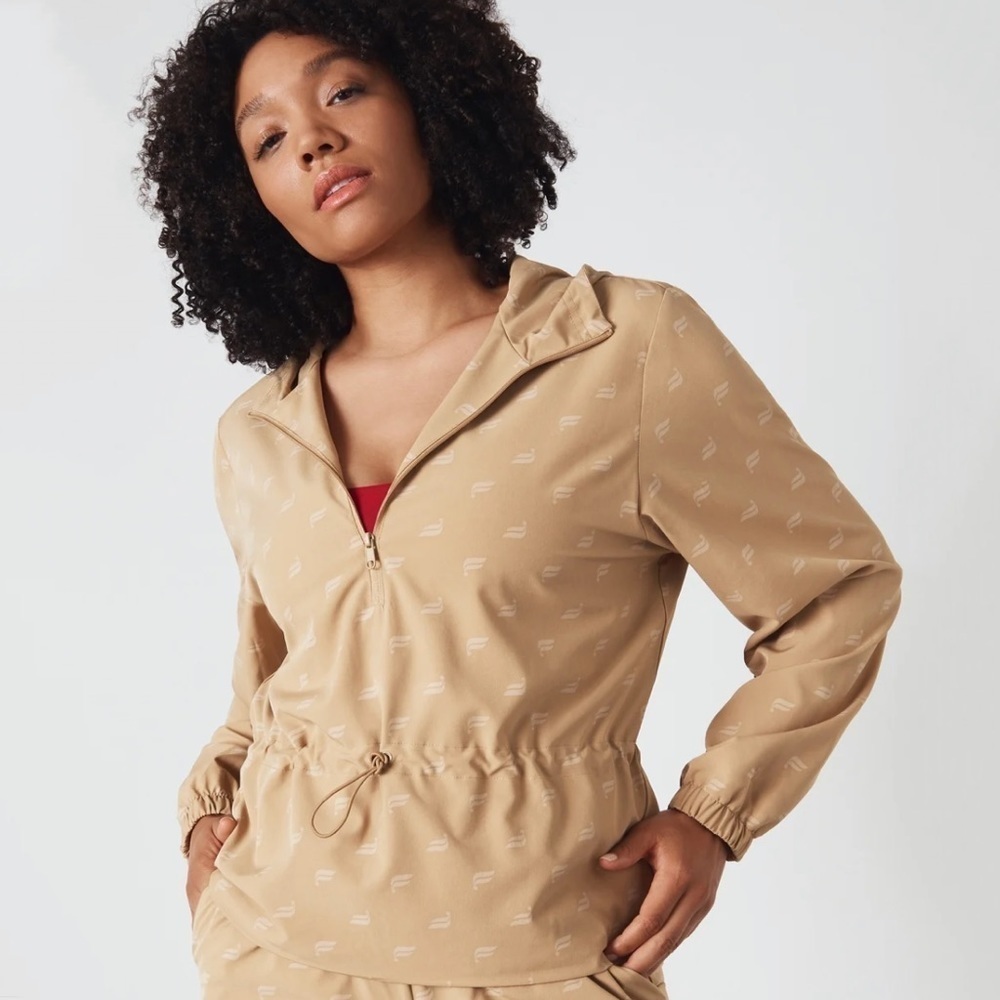 NWT Fabletics Rosa Woven Drawstring Logo Jacket - Picture 1 of 7